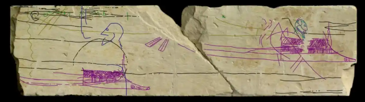 Exemple d’annotations archéologiques superposées sur le bloc numérisé