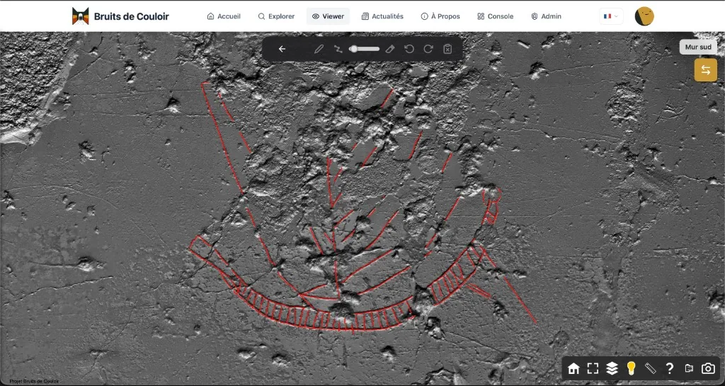 Capture d’un graffiti annoté dans la plateforme Bruits de Couloir