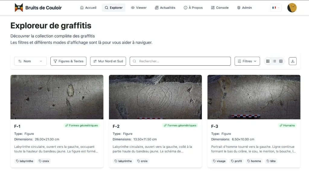 Explorateur de graffitis de la plateforme Bruits de Couloir